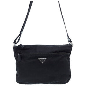 Prada Tessuto Crossbody messenger bag saffiano Leather Nero Black